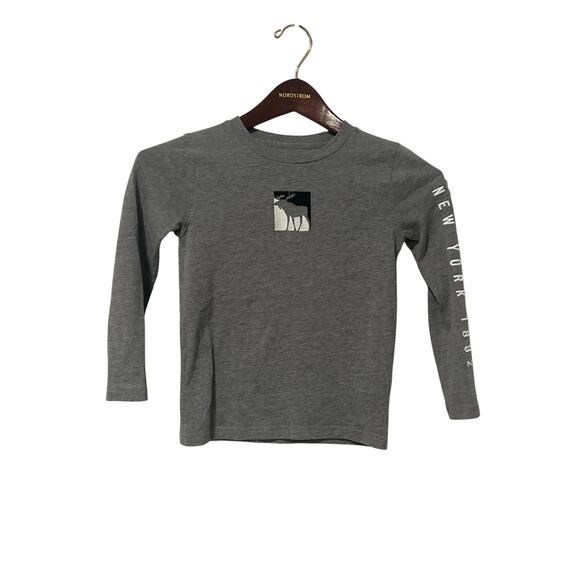 Gray Embroidered Long Sleeve Abercrombie Shirt, Size 5/6, KB395 - Picture 1 of 5
